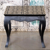 Maaya Bone Inlay White Black Coffee Table Geometric